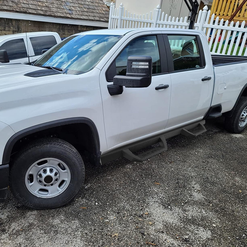 BINARY STAR Running Boarads Compatible with Vehicle 2022-2025 Toyota Tundra CrewMax Cab, 4.3 Inch Drop Down Tundra Side Steps Side Bars, Black Step Bars Made with Carbon Steel.