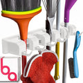 Berry Ave Broom Holder and Garden Tool Organizer Rake or Mop Handles Up to 1.25-Inches (White, 2pk)