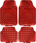 BDK Red All Weather Heavy Duty Car Floor Mats Interior Liners for Auto Van Truck SUV, Fits Front & Rear