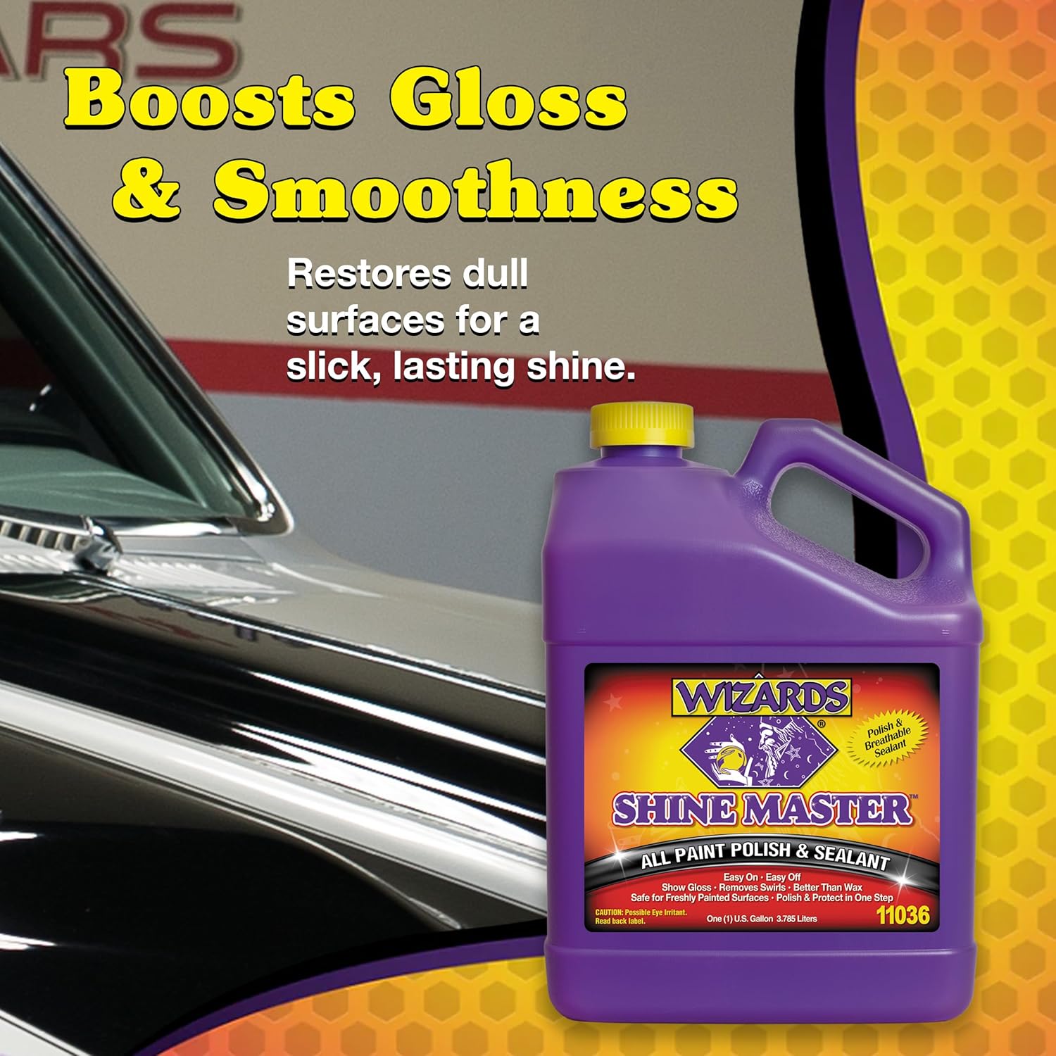 Wizards Shine Master Polish and Breathable Sealant - 1 Gallon - No Wax or Free Silicone - Polishes and Protects with No Greasy Film - Wax Replacement Car Polishing Compound for Boat and Car Polish