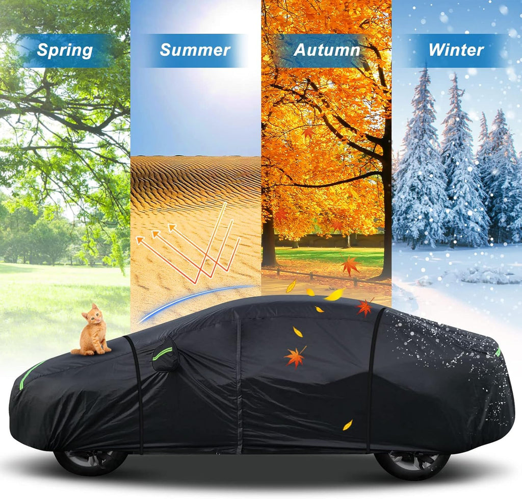 for Mercedes Benz S Car Cover Waterproof All Weather Heavy Duty Protection Outdoor Full Car Covers Windproof with Driver Side Zipper Custom Fit for Mercedes Benz S-Class 2006-2025