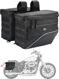 KEMIMOTO Upgrade Motorcycle Saddle Bags Middle-Sized Throw Over Saddlebags Orange Liner Scooter Panniers 26L Universal Compatible with Softail Sportster Cruiser Motorbike Dirt Bike