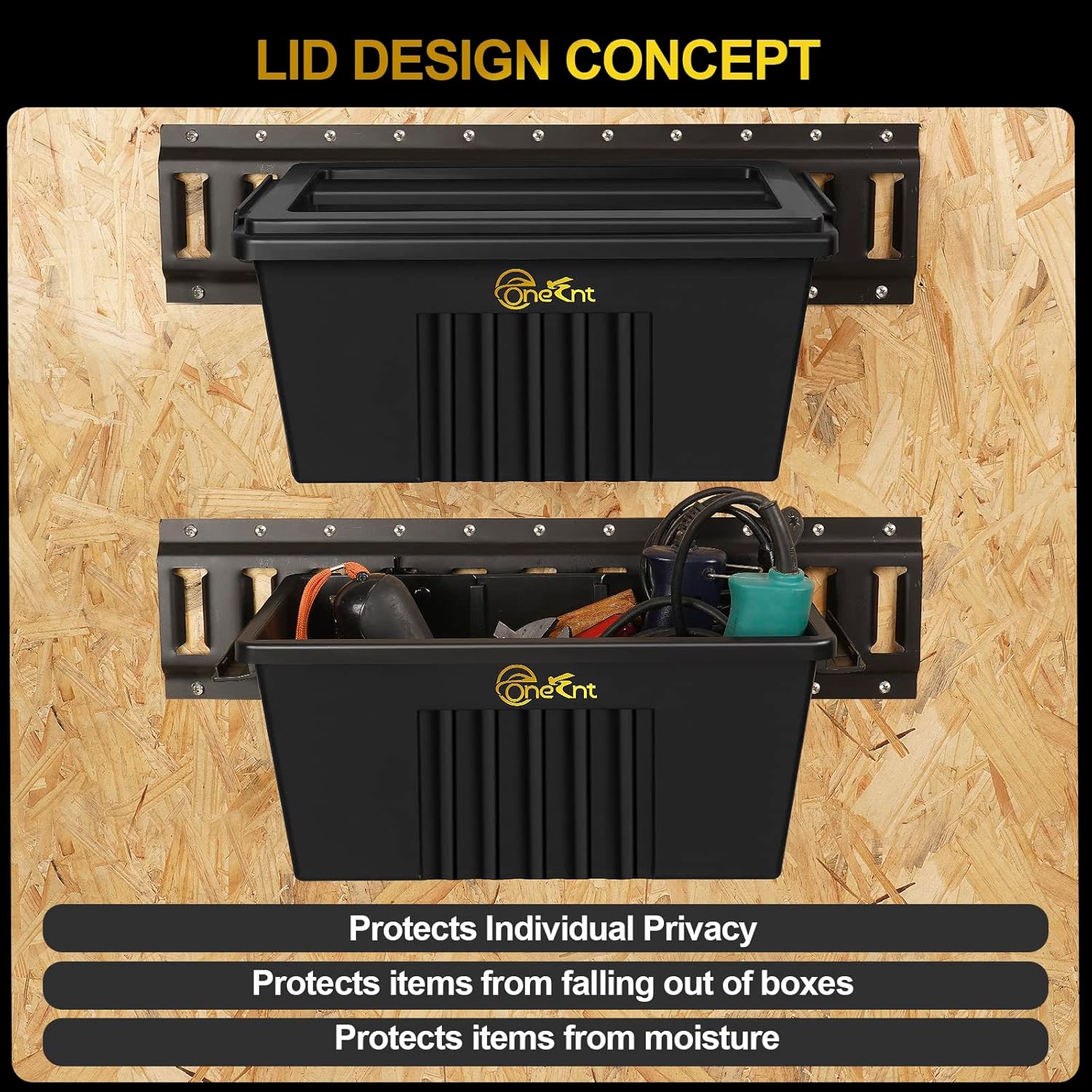 2 Pack E-Track Basket Storage Bin for E Track Accessories for Enclosed Trailer- System to Tool Organizer Workshop, Garage