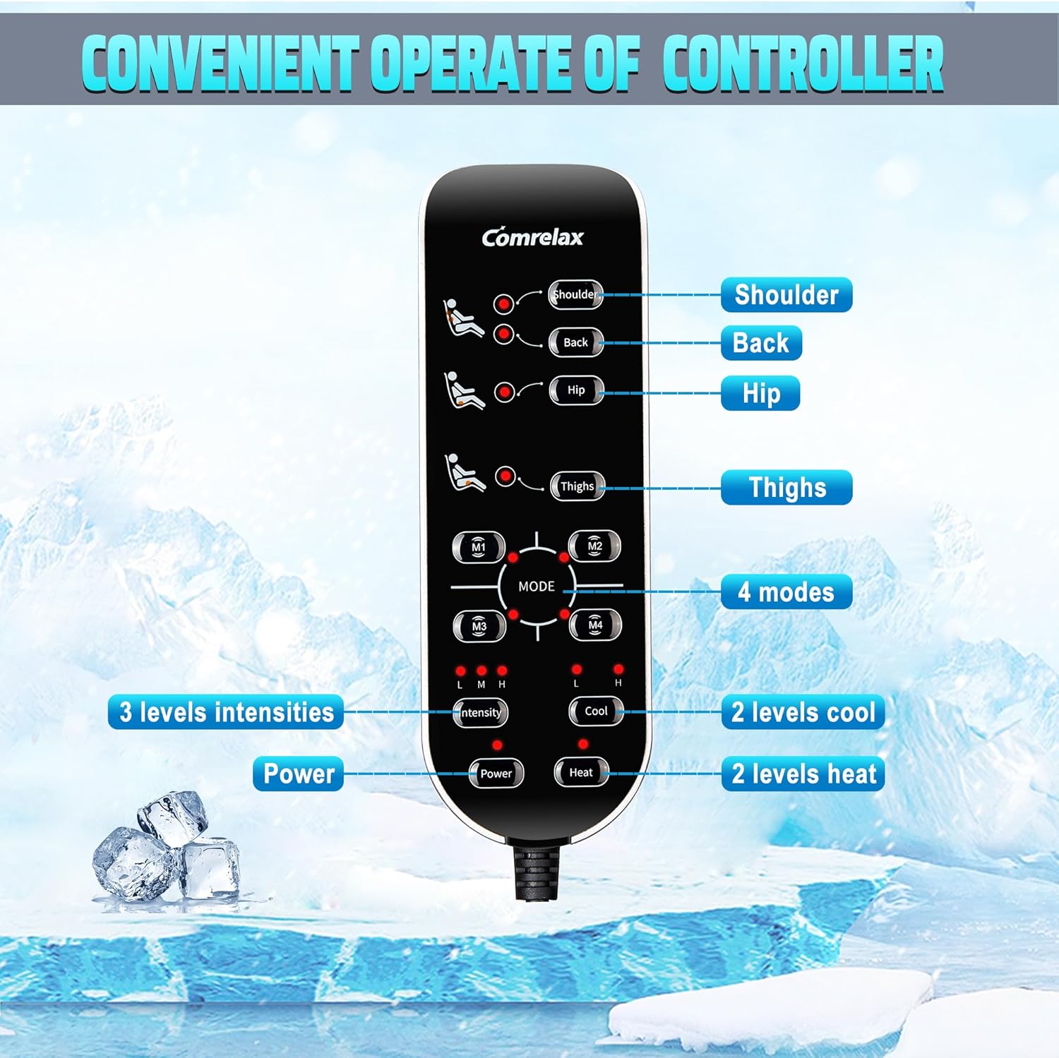 Massage Seat Cushion with Heat, Cooling Back Massager for Chair, Chair Massager for Full Body Massage, Deep Tissue Vibration Pad with 2 Adapters, Gifts for Dad Mom