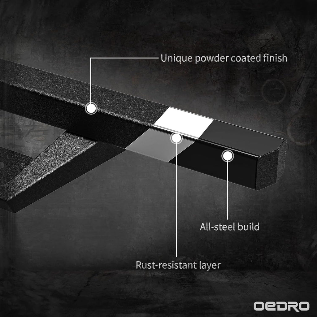 OEDRO Running Boards Compatible with 2019-2025 Chevy Silverado/GMC Sierra 1500, 2020-2025 2500HD 3500HD Crew Cab(Excl. 2019 1500 LD/Limited), Bolt-on Side Steps Steel Nerf Bars