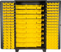 Jamco Tool Storage Cabinets with Bin Mounts, Model DP, 155 Bins, 48-Inch W x 24-Inch D x 78-Inch H, Yellow Bins