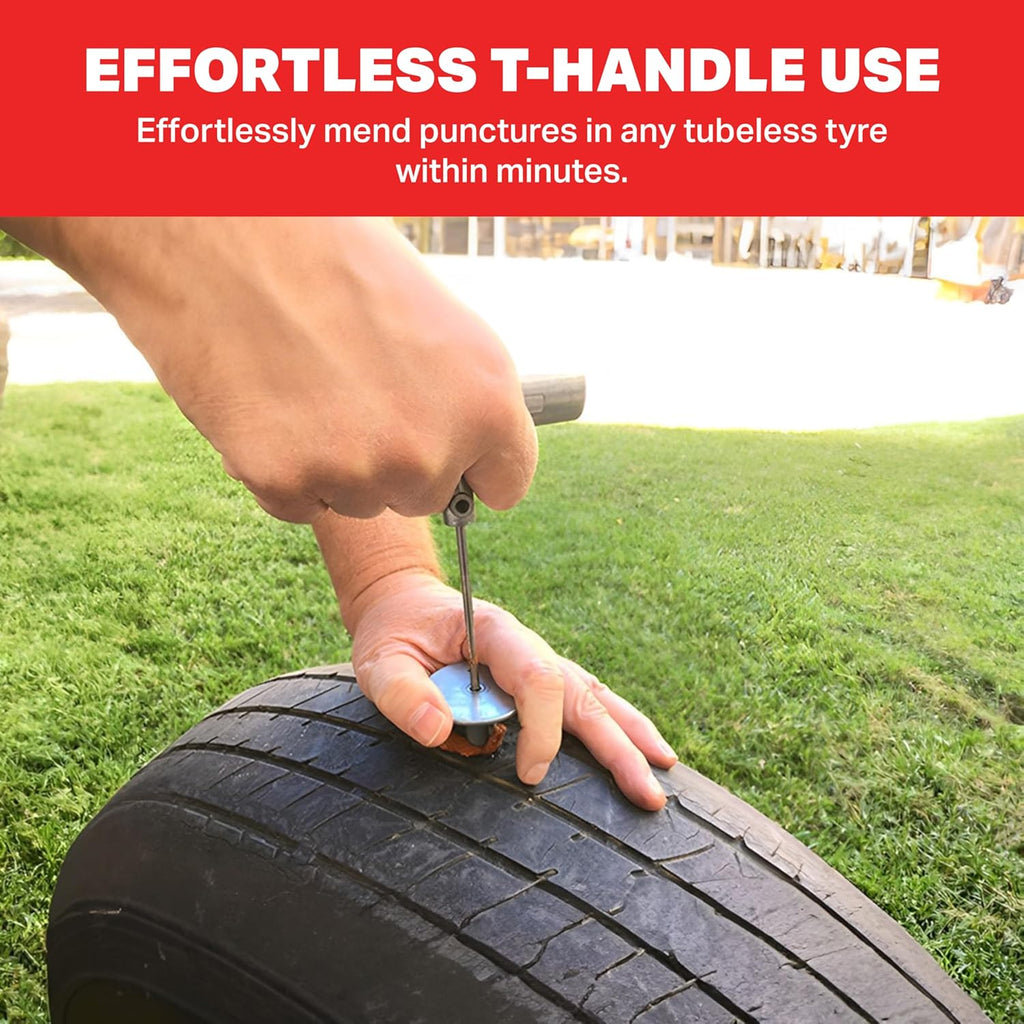 Boulder Tools | Heavy Duty Tire Repair Kit - Flat Tire Patch Kit, Tools for Quick and Easy Repair - Tire Plugs Kit Suitable for Car, Truck, RV, SUV, ATV, Motorcycle, Tractor, Bike & Trailer