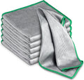 Glass Polishing Cloth Streak Free Miracle Cleaning Cloth Lint Free Microfiber Cleaning Rags for Glasses Kitchen Dish Mirrors Easy Clean, Pack of 6, 12" x 12"