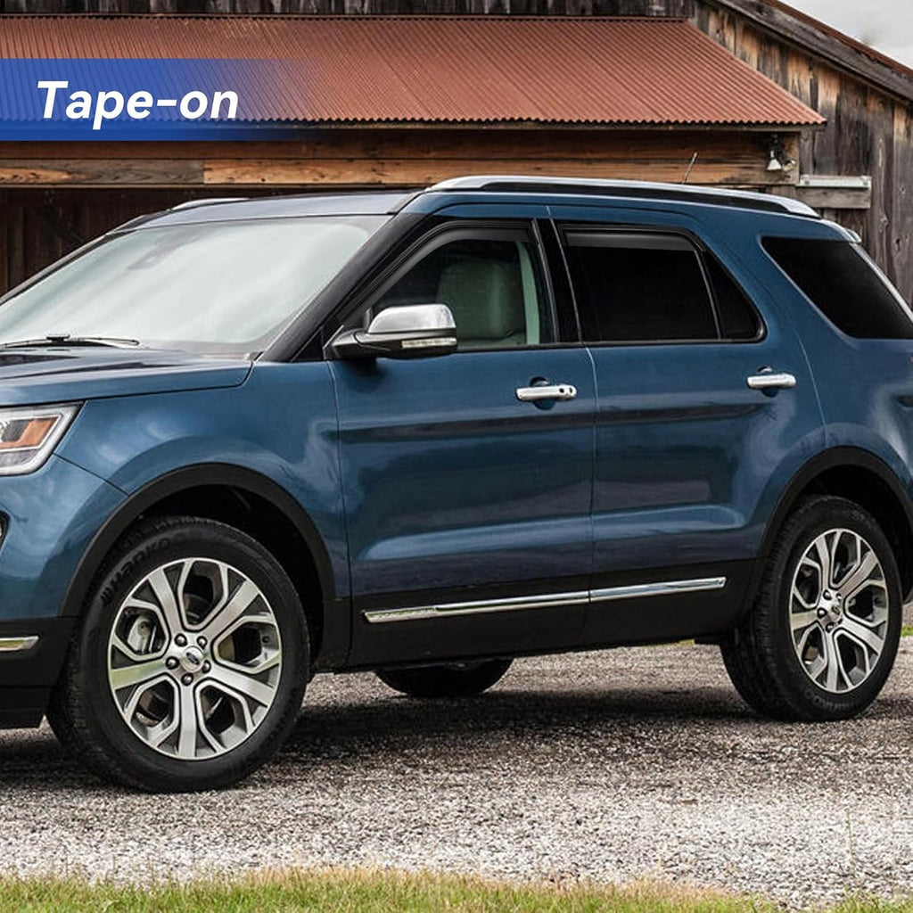 Window Visors Rain Guards Shield for 2011-2019 Ford Explorer, Out-Channel Window Vent Wind Deflectors Visors Shades for 11 12 13 14 15 16 17 18 19 Explorer