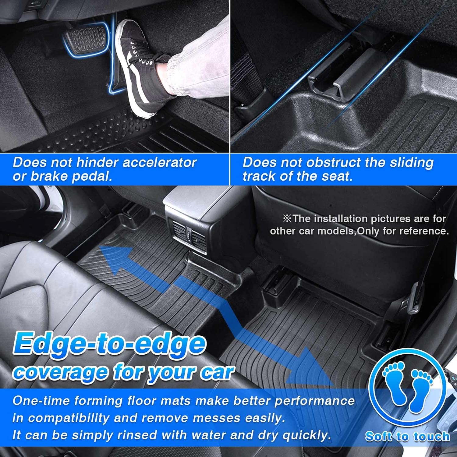 Cartist Floor Mats Compatible with BMW X1 2023 2024 2025 BMW x1 Accessories All Weather Floor Mats 1st & 2nd Row Carpet Protection 3D TPE Odorless