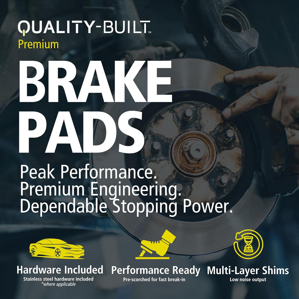 Premium Ceramic Front Brake Pads (1001-0273C) Compatible with Honda Accord 1984-1985, Honda Civic 1988-2000, Honda Civic del Sol 1993-1997, Honda CRX 1988-1991