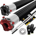 Garage Door Torsion Springs 295x2x41 Includes 1” Steel Bearing, Gloves, and Winding Bars for Left and Right Side of Garage Door Precision E-Coating 5-Year Warranty Minimum 30,000 Cycles (Pair)