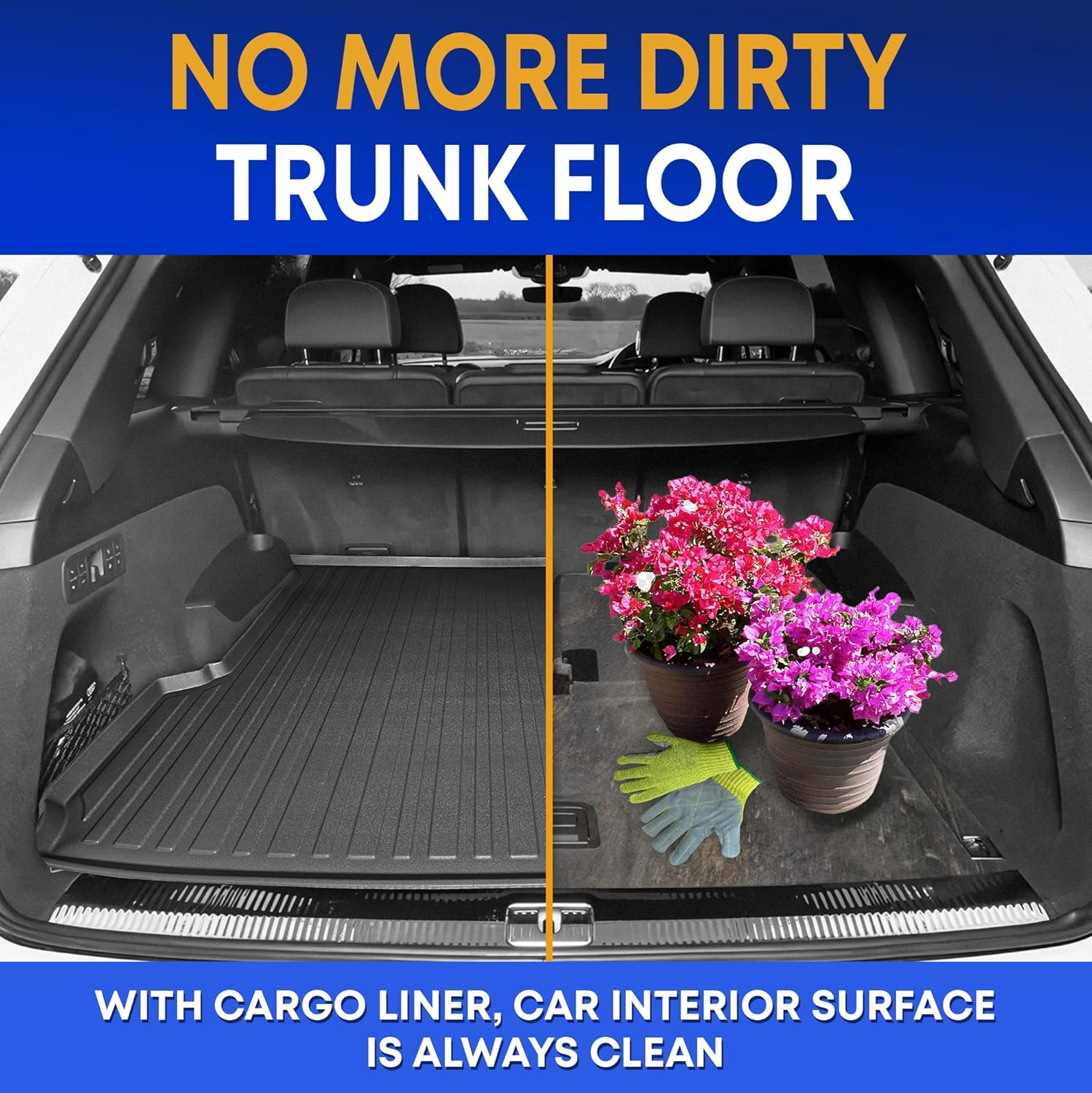 Premium Cargo Liner for Audi Q7 SQ7 2018-2025 - 100% Protection - Custom Fit Car Trunk Mat - Easy-to-Wash & All-Season Black Cargo Mat - 3D Shaped Laser Measured Trunk Liners for Audi Q7 2018-2025.