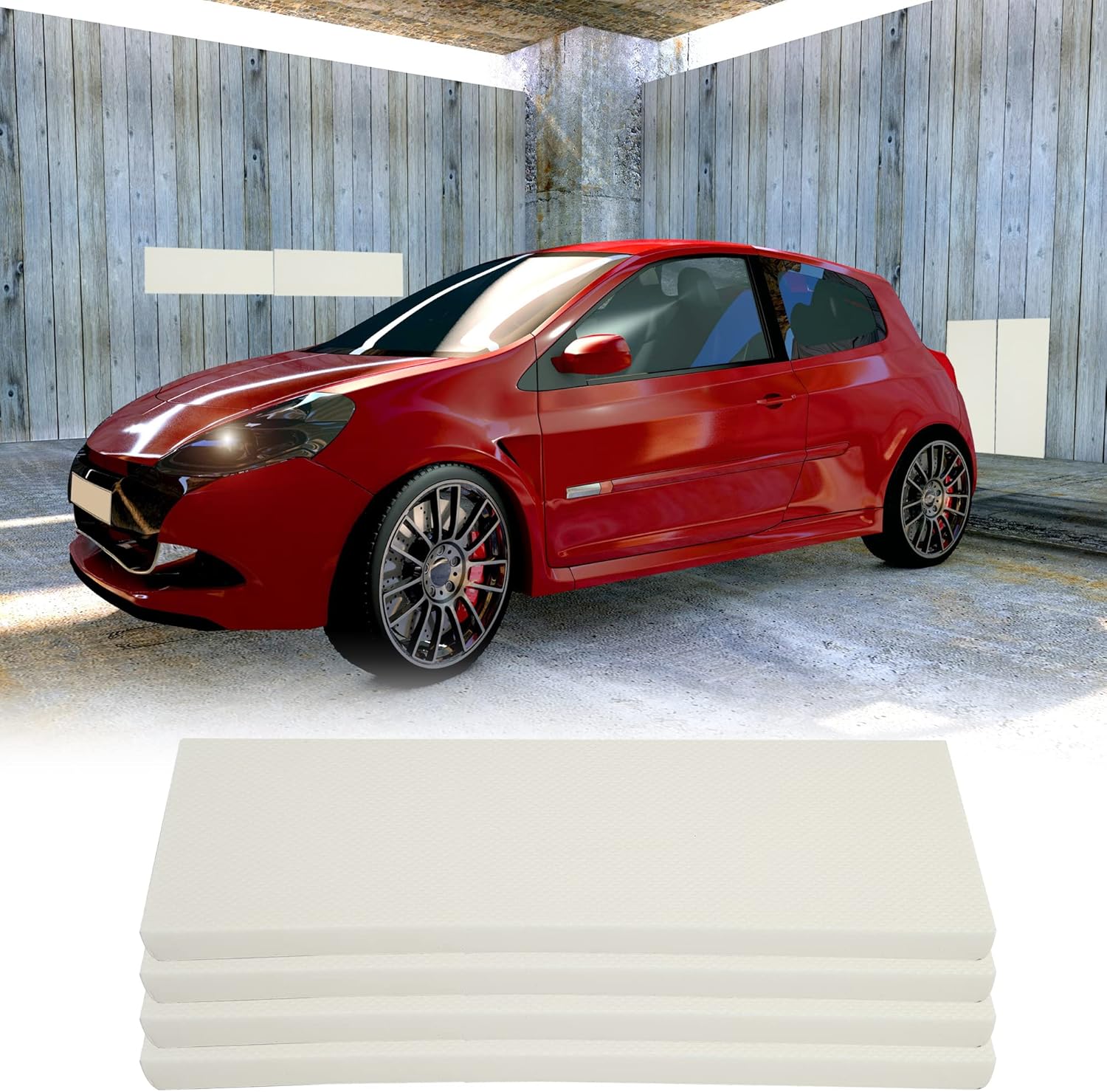 X AUTOHAUX 400x150x20mm 4pcs Car Garage Wall Guard Door Bumper Protector Anti Collision Water Resistance White