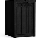 55 Gallon Lockable Resin Deck Box, Waterproof & UV-Resistant Outdoor Storage Box for Cushion Storage and Delivery Box, Black