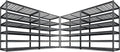 REIBII 3500LBS Garage Shelving, Adjustable Storage Shelves Heavy Duty, 6 Tier Heavy Duty Shelving, Metal Shelving Unit for Warehouse, Basement, Industrial, 55" W x 26" D x 84" H, Black, 4 Pack