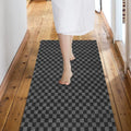 Custom Size Backed Non-Slip Area Rugs Runner, Easy Clean, Waterproof Runner Rugs for Hallway Entryway, Kitchen, Laundry, 2FT x 80FT, Gray Checkered