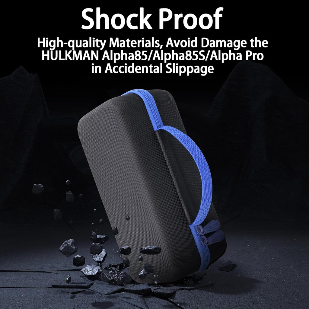 Aenllosi for HULKMAN Alpha85/Alpha85S/Alpha Pro Jump Starter Hard Carrying Case, Black+Blue (Case Only)