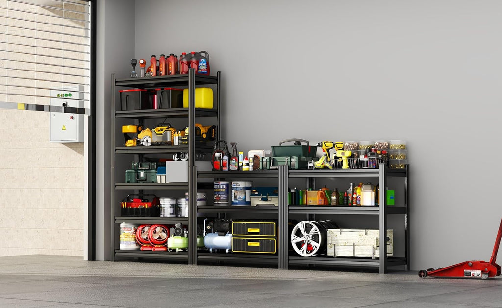 Adjustable 6-Tier Garage Shelving, Heavy Duty Steel Storage Rack, High Load Capacity, Ideal for Garage, Warehouse, or Home Organization (6-Tier 78" H x 40" W x 20" D)