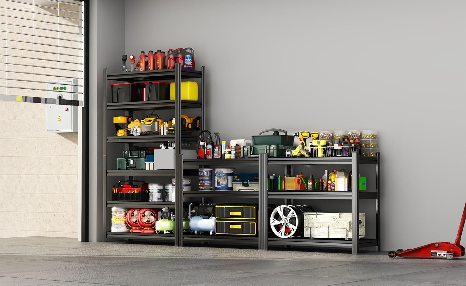 Adjustable 6-Tier Garage Shelving, Heavy Duty Steel Storage Rack, High Load Capacity, Ideal for Garage, Warehouse, or Home Organization (6-Tier 82" H x 40" W x 18" D)
