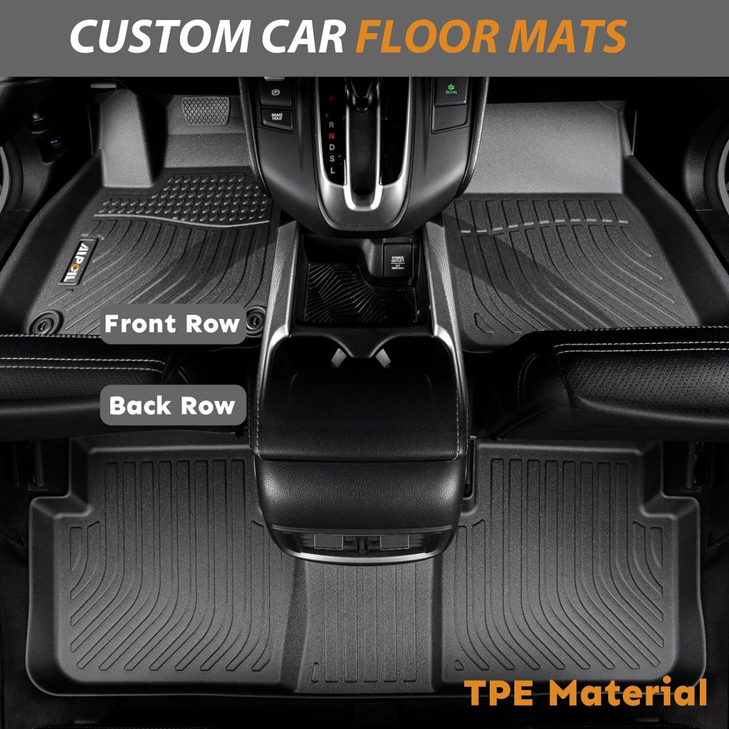 AIPOIL® Floor Mats for 2019-2023 Ford Range SuperCrewCab All Weather Protection TPE Anti-Slip Automotive Full Set Custom Car Mats Accessories - Black