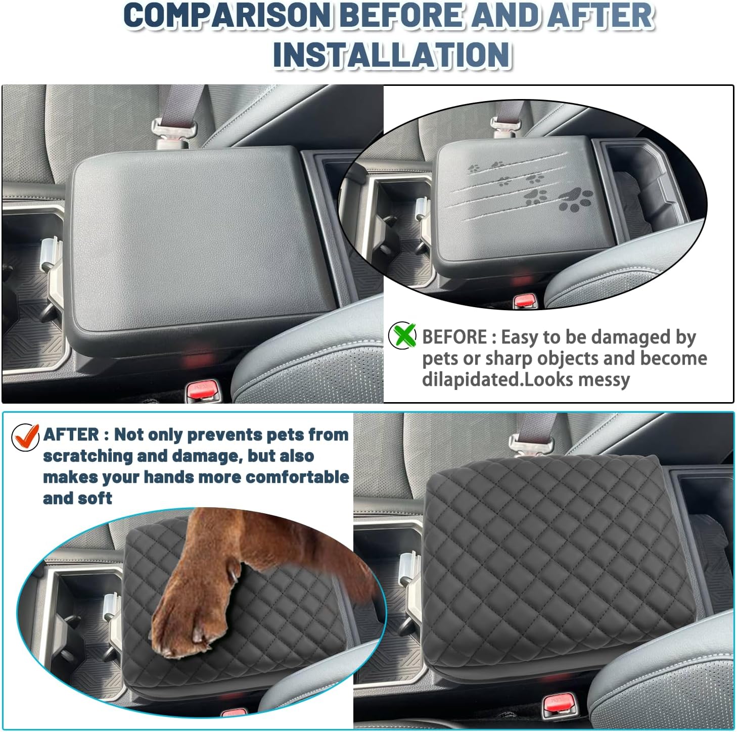 Ruiya 2024 2025 Tacoma Armrest Cover for Toyota Tacoma 2024 Accessories,Soft & Comfy Center Console Cover 2024 Tacoma Armrest Cover Compatible with 2024 Toyota Tacoma SR/SR5/Limited/TRD Sport/TRD Pro