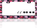 Tribal Elephant License Plate Frame Beautiful Animal License Plate Holder for Front or Rear Car Tags Reusable Stainless Steel Funny Car Decoration with Screws 6.3 X 12.2 Inch