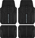 Skechers Car Floor Mats,Heavy Duty Rubber Car Mats Full Set,All WeatherFloor Mats,Waterproof Trim to Fit Universal Floor Liner Car Accessories,Automotive Floor Mats for Cars Trucks SUV,Black