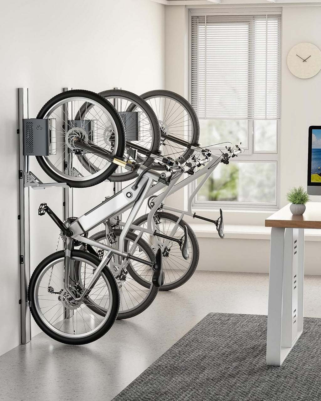 monTEK Automatic Lift EBike Rack – Fits 24-29" Tires, Heavy-Duty Vertical Wall Rack for Bicycles (Up to 71 lbs) - Effortless Lifting, Easy Install - Space-Saving Storage for Garage, Shed, SG