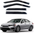 KPY Window Visor Compatible with Honda Civic Sedan 2022-2025, 4PC Rain Guard Side Window Vent Deflectors Tape-On Mugen Style, 2022 2023 2024 2025