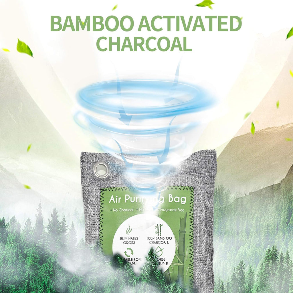 8 Pack Bamboo Charcoal Air Purifying Bag, Activated Charcoal Bags Odor Absorber, Moisture Absorber, Natural Car Air Freshener, Shoe Deodorizer, Odor Eliminators For Home, Pet, Closet, Car