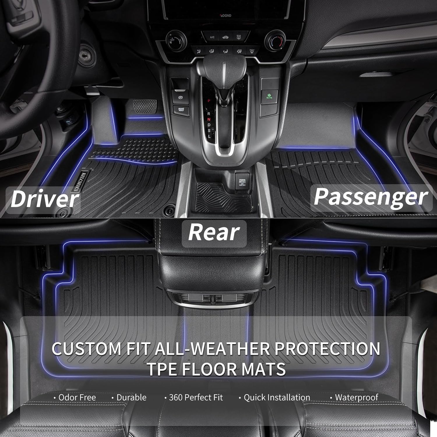 KELCSEECS® Floor Mats & Cargo Liner Custom for 2018-2025 Volvo XC60(Fit for T5 T6,Not for Hybrid) All Weather Protection TPE Floor Liners Front& Rear Row Full Set Volvo XC60 Accessories Black