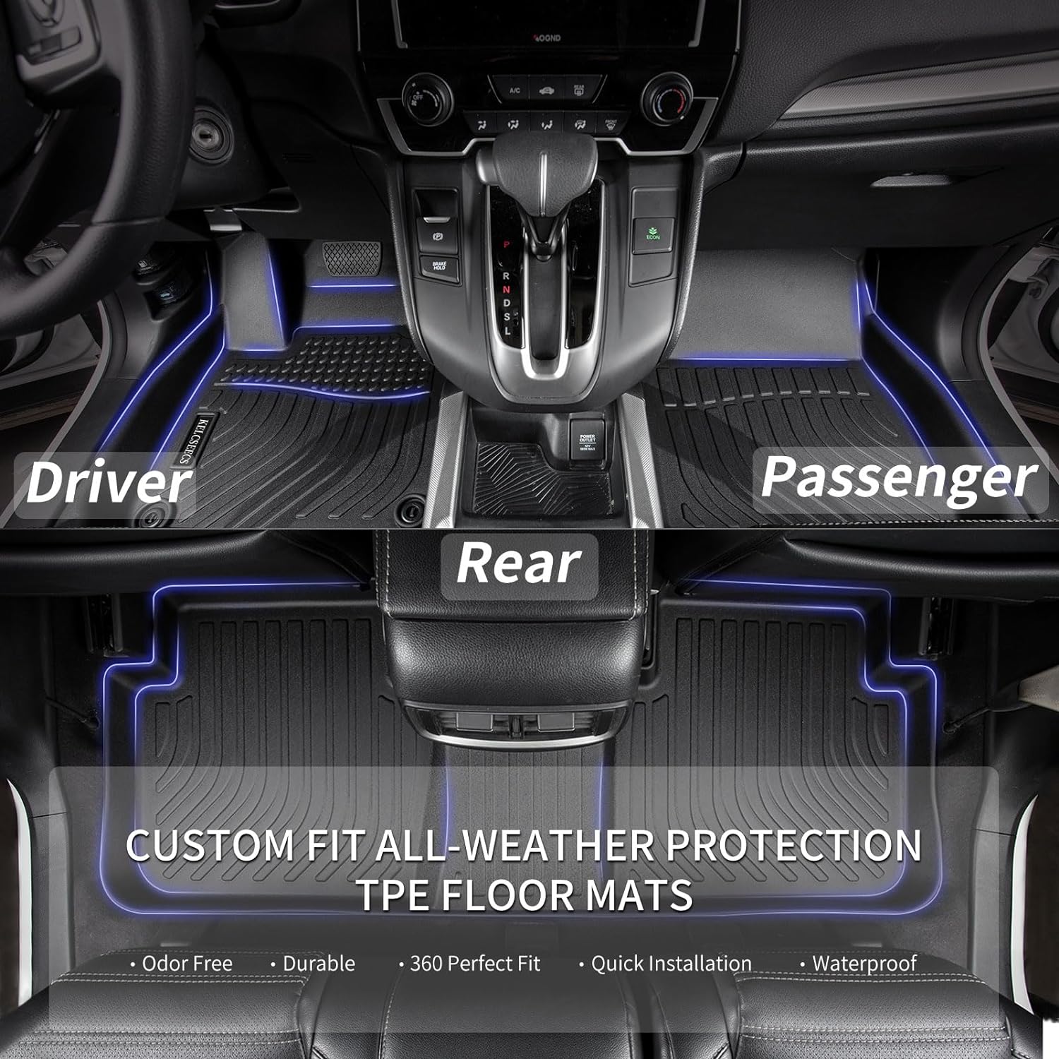 KELCSEECS® Floor Mats & Cargo Liner Custom for 2019-2022 Lexus UX(Not Fit Hybrid),All Weather Protection TPE Floor Liners Front& Rear Row Full Set Lexus UX Accessories Black
