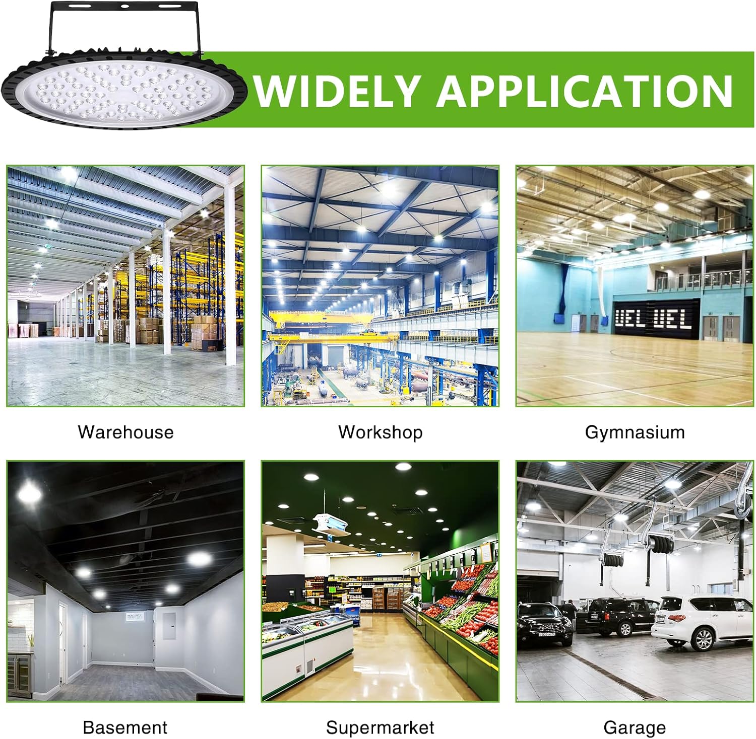 Viugreum 5 PACK 300W UFO LED High Bay Light, 30000LM 6500K Daylight White LED Warehouse Lighting, IP65 Waterproof Commercial Bay Lighting for Garage Barn Workshop Wet Location