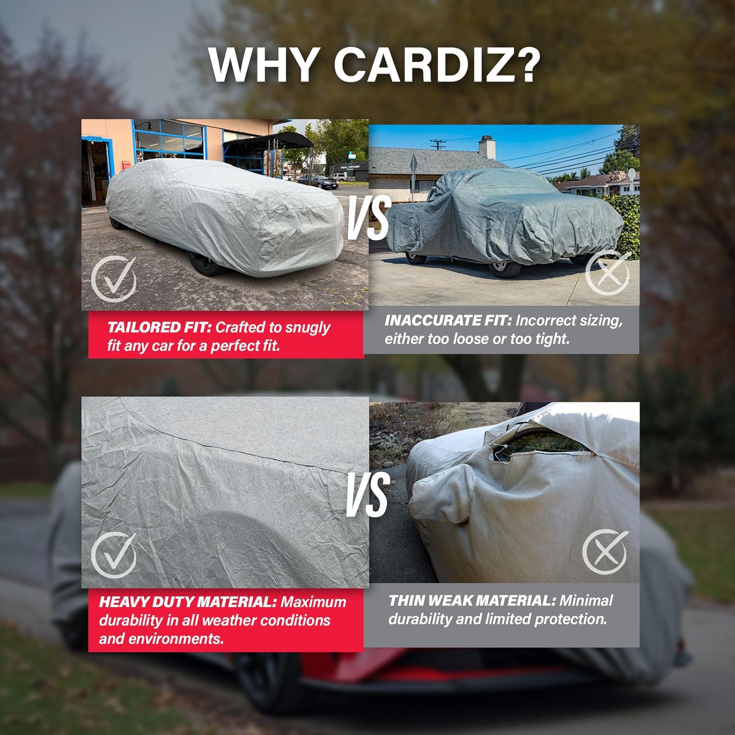 Supreme Full Car Cover - Semi Custom Fit for Blazer 1995-2005 SUV 4-Door | All-Weather Protection: Waterproof, Dustproof, Windproof, UV-Resistant | Includes Accessories