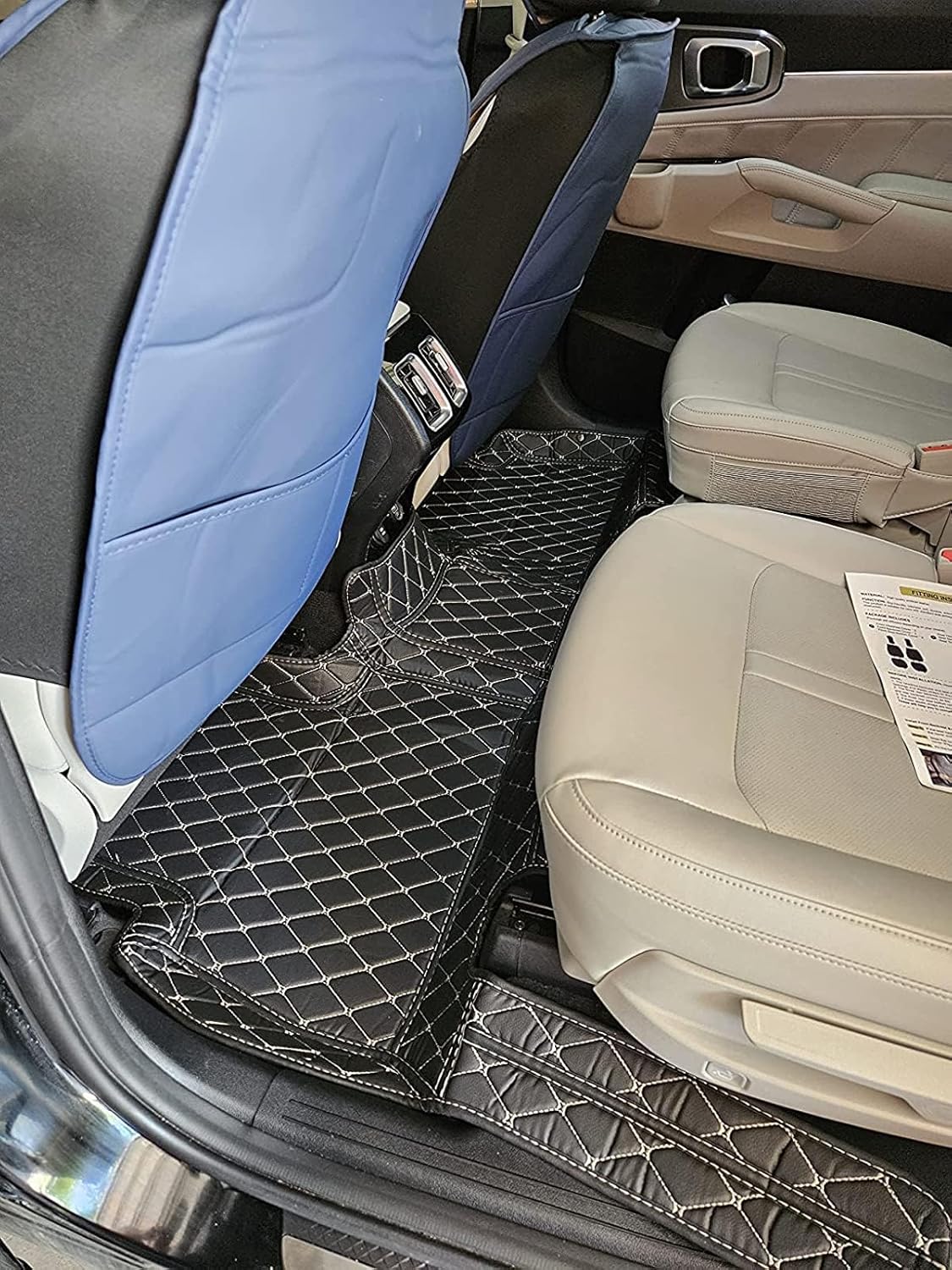 Custom Car Floor Mat Compatible with BMW Mercedes-Benz Toyota Cadillac Lexus Honda Infiniti Nissan Hyundai Kia Audi All Models Cars Sedans SUVs Automotive Mats (Edge Pink Middle Black Beige)