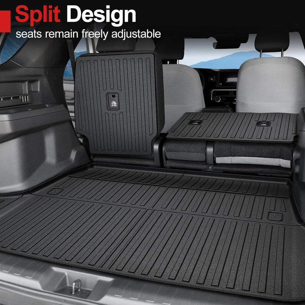 Cargo Liner & Backrest mat for 2025 Toyota 4Runner Fuel 5-Seater, Full Coverage All Weather TPE Cargo Mat & Trunk Backrest Protectors