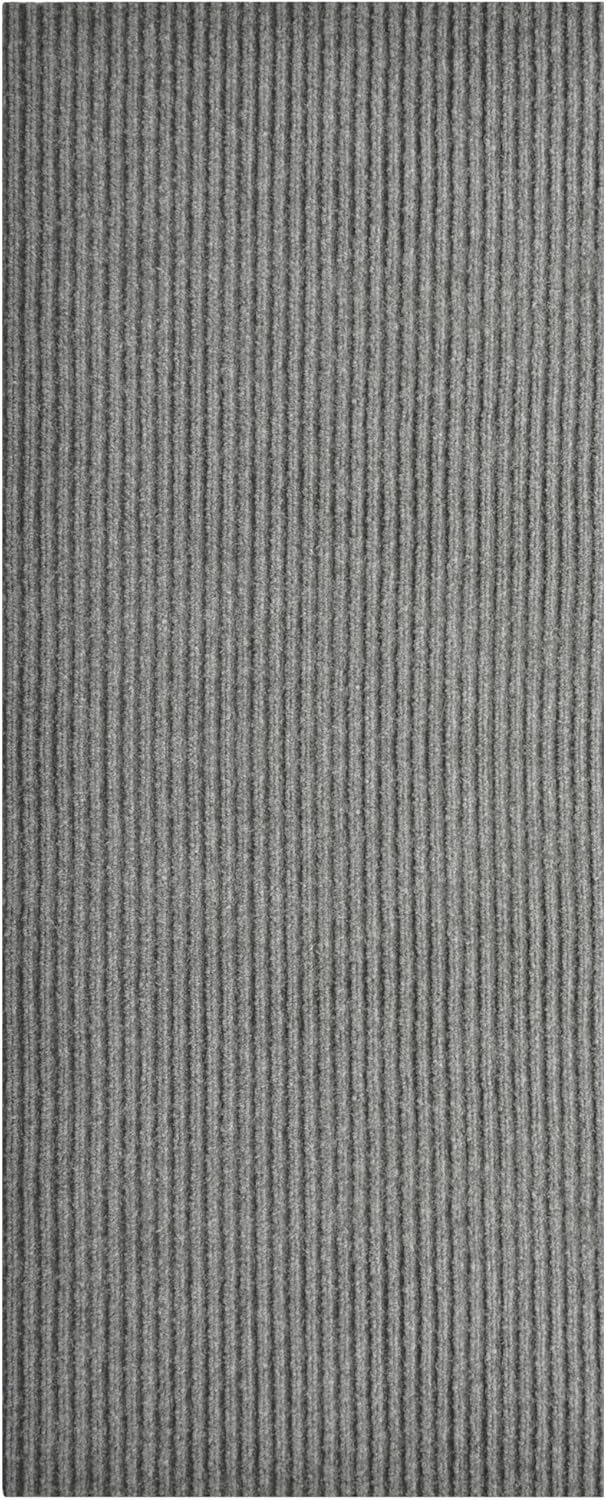 iCustomRug Spartan Weather Warrior Indoor/Outdoor Utility Ribbed Carpet Runner with Non-Slip Thermoplastic Rubber Backing, 3ft X 80ft in Grey