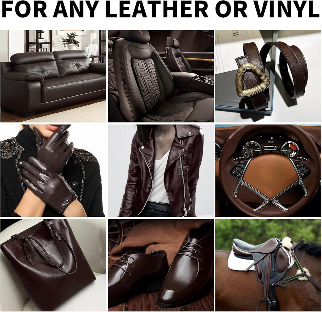 8.5oz Leather Recoloring Balm with 100ml Mink Oil,Dark Brown Leather Repair kit for Furniture and Car Interior,Leather Couch Scratch Repair,Leather Dye Paint,Mink Oil for Leather