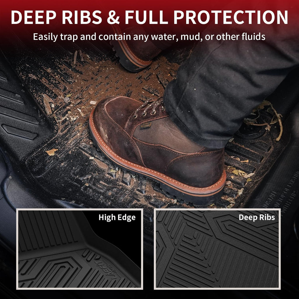 LASFIT Floor Mats and Trunk Mat for Honda Accord Sedan 2023 2024 2025 2026 (Include Gasoline & Hybrid), All Weather TPE Floor Liners 1st & 2nd Row & Cargo Mat Full Set, Black