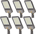 340W LED Parking lot Lights Commercial Oudoor Lighting Street Light with Dusk to Dawn Photocell 61200LM 6000K IP65 Waterproof 100-277V for Driverway Parking Lot 6 Pack