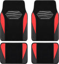 Skechers Car Floor Mats,Waterproof Universal Fit Car Mats,Faux Leather Car Floor Mats,Carbon Floor Mats for Cars with Anti-Slip Skechers Heel Pad Fit for SUV,Vans,Sedans,Trucks,Red