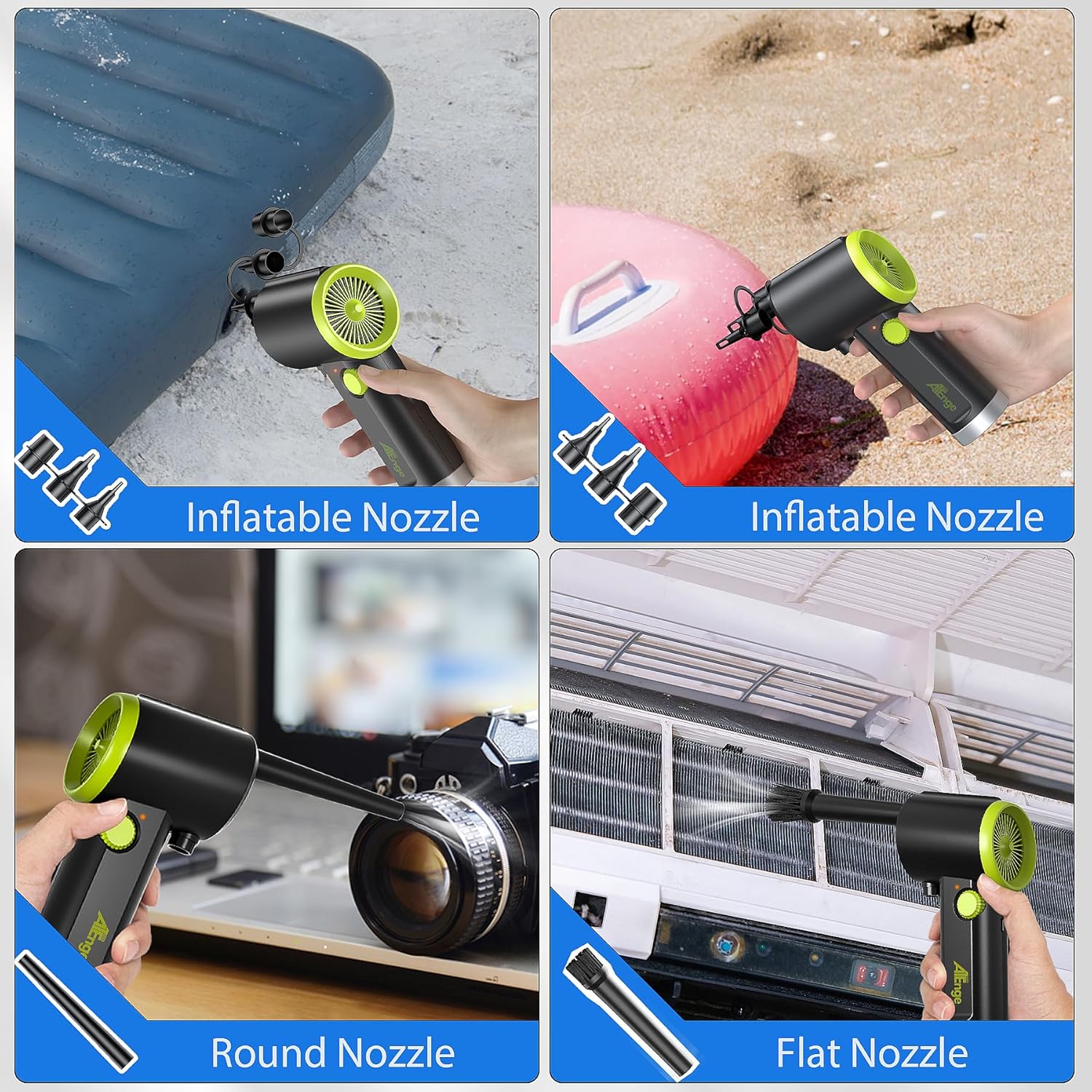 Compressed Air Duster, Electric Air Duster, Handheld Cordless Air Duster, Stepless Speed Motor, 6000mAh Rechargeable Air Blower, Type-C Fast Charge, for Computer, Keyboard, Pet House…