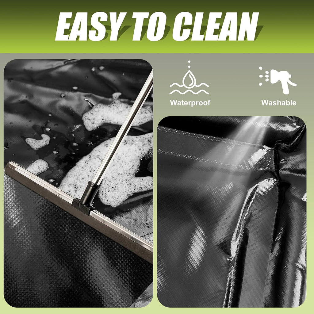 Rain Mat for Car, Black Garage Rubber Car Mat for Snow, Mud, Rain(7ft 9in x 16ft)