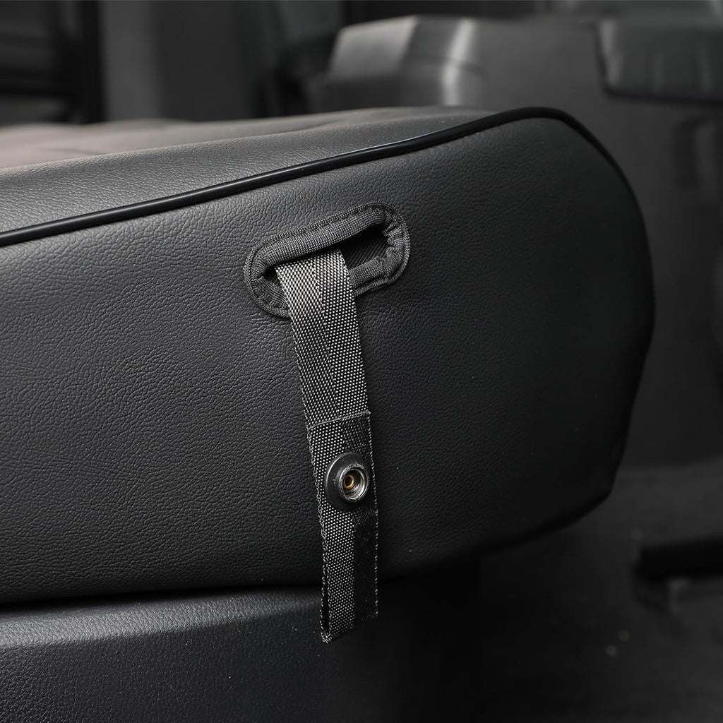 EKR Tacoma Back Seat Covers Custom for Select Toyota Tacoma (Hybrid) 2024 2025 Double cab TRD Sport,TRD Off-Road,Limited,Trailhunter- Second Row Only,Leather (Black)