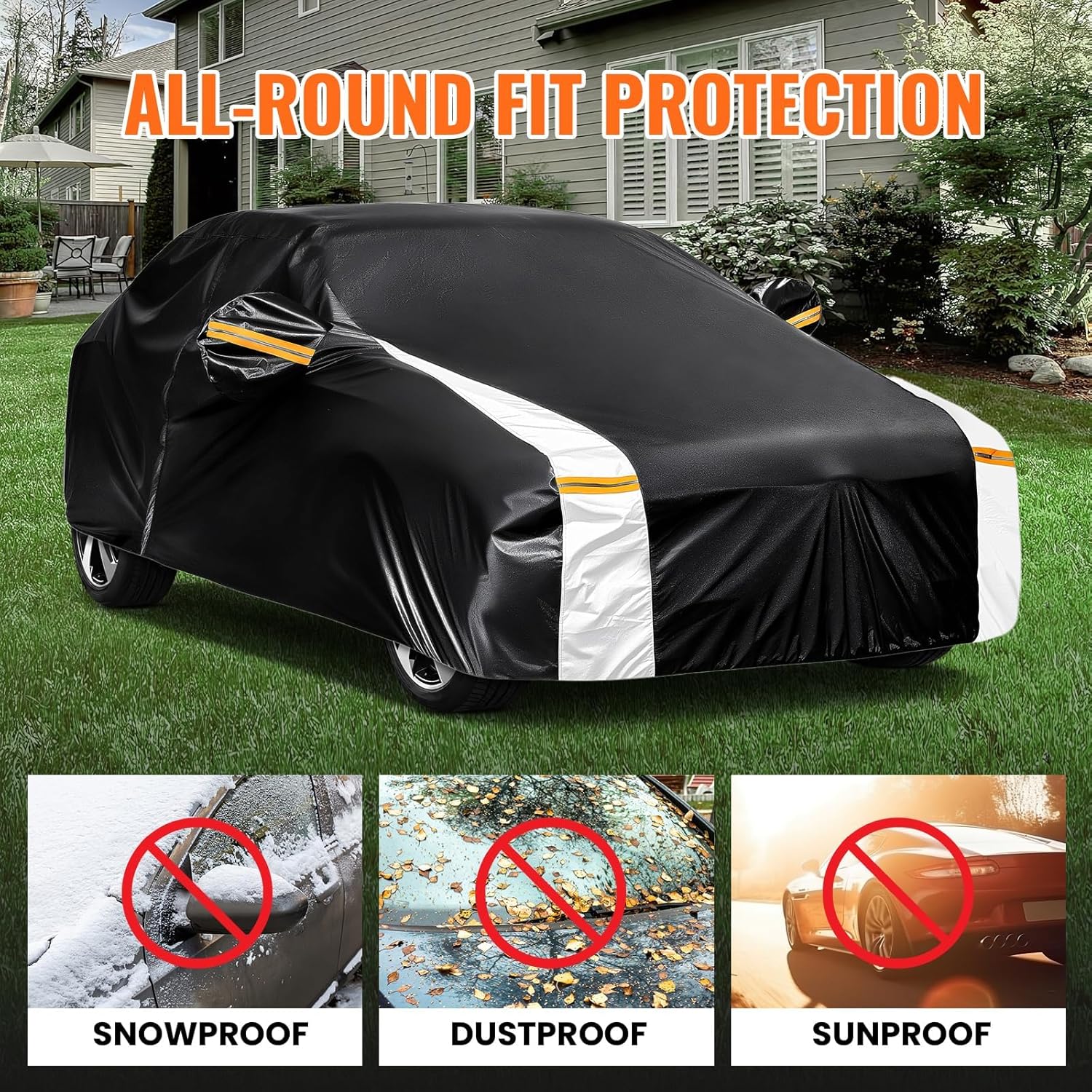 Porsche Macan Car Cover 100% Waterproof All Weather, Gift with Towel, 10 Layers SUV Car Cover Custom Fit 2014-2025 Porsche Macan, Full Exterior Covers Rain Sun UV Protection with Door Zipper.