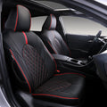 Custom Fit Camry Seat Covers for Toyota Camry Hybrid LE, Hybrid SE 2018-2024 Full Coverage Waterproof Breathable Leather Car Seat Covers Full Set (Black with Red Trim)