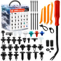 Ford GM Toyota Honda Chrysler Nissan Car Push Retainer Clips 1045pcs with 30 Popular Push Pins for Auto Parts Sizes - Includes 10 Cable Ties and Red Fastener Remover