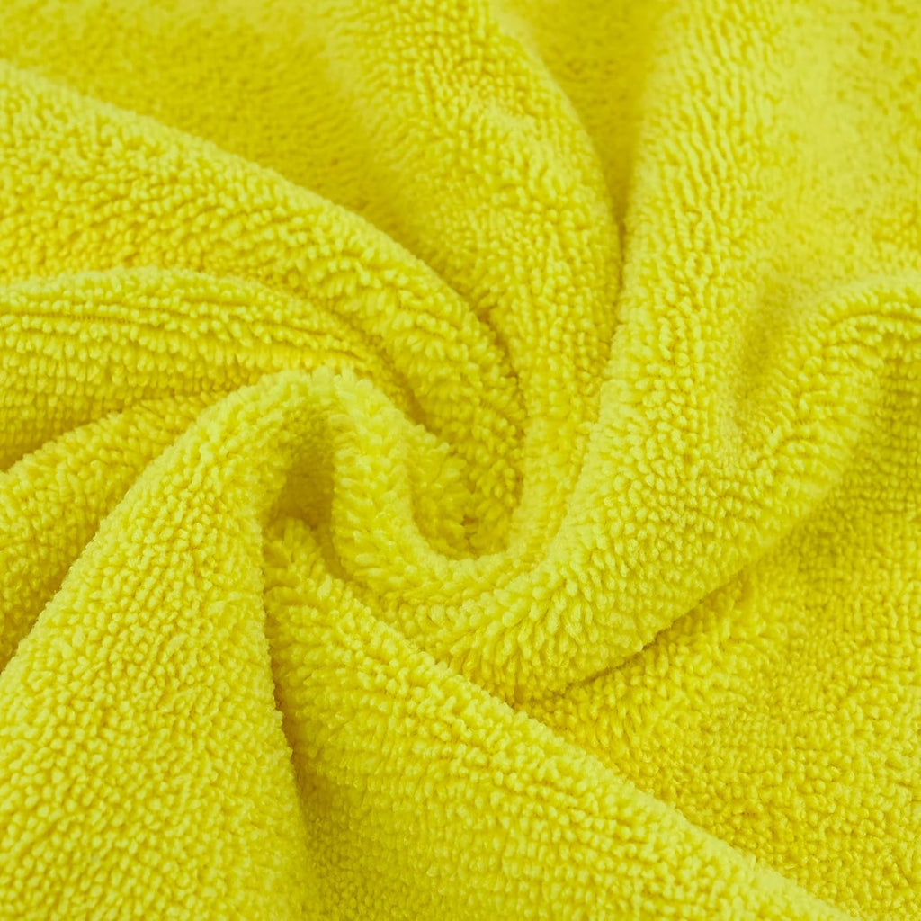 POLYTE Premium Microfiber Cleaning Towel,16x16 in 24 Pack (Blue,Gray,Yellow)