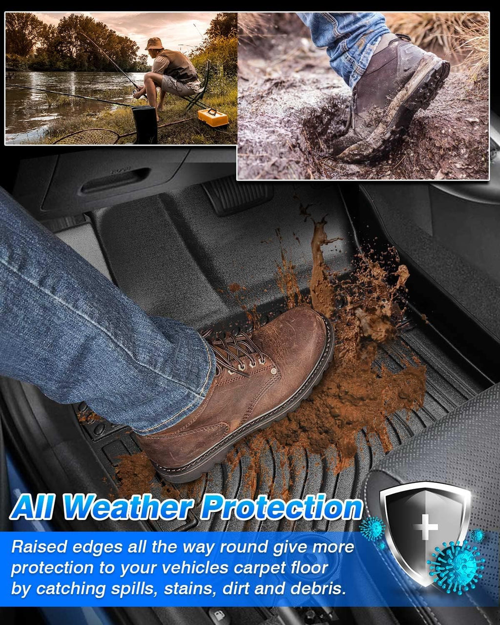 Cartist Floor Mats Custom Fit for Acura ILX 2013-2022 All Weather Floor Liners Front & 2nd Row Carpet Protection 3D TPE Heavy Duty Waterproof